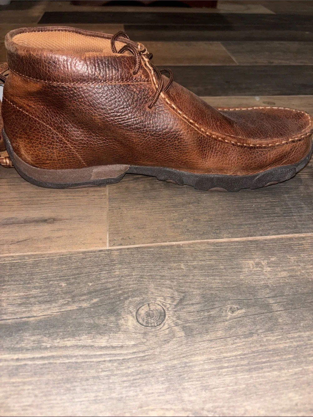 Men's Brown Leather Casual Moc Toe Shoes